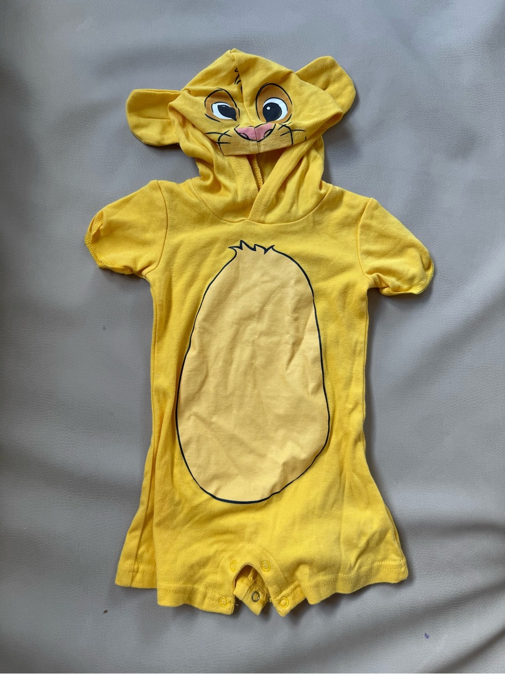 Yellow Simba Hooded One-Piece Baby Costume